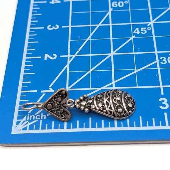 Moroccon Silver Berber Dangle Earrings W/ Kidney Hook Backs - Picture 5 of 7